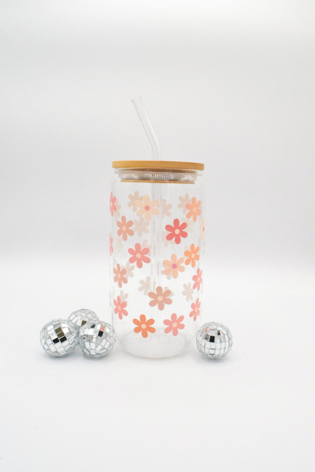 Pink Daisy Glass Cup