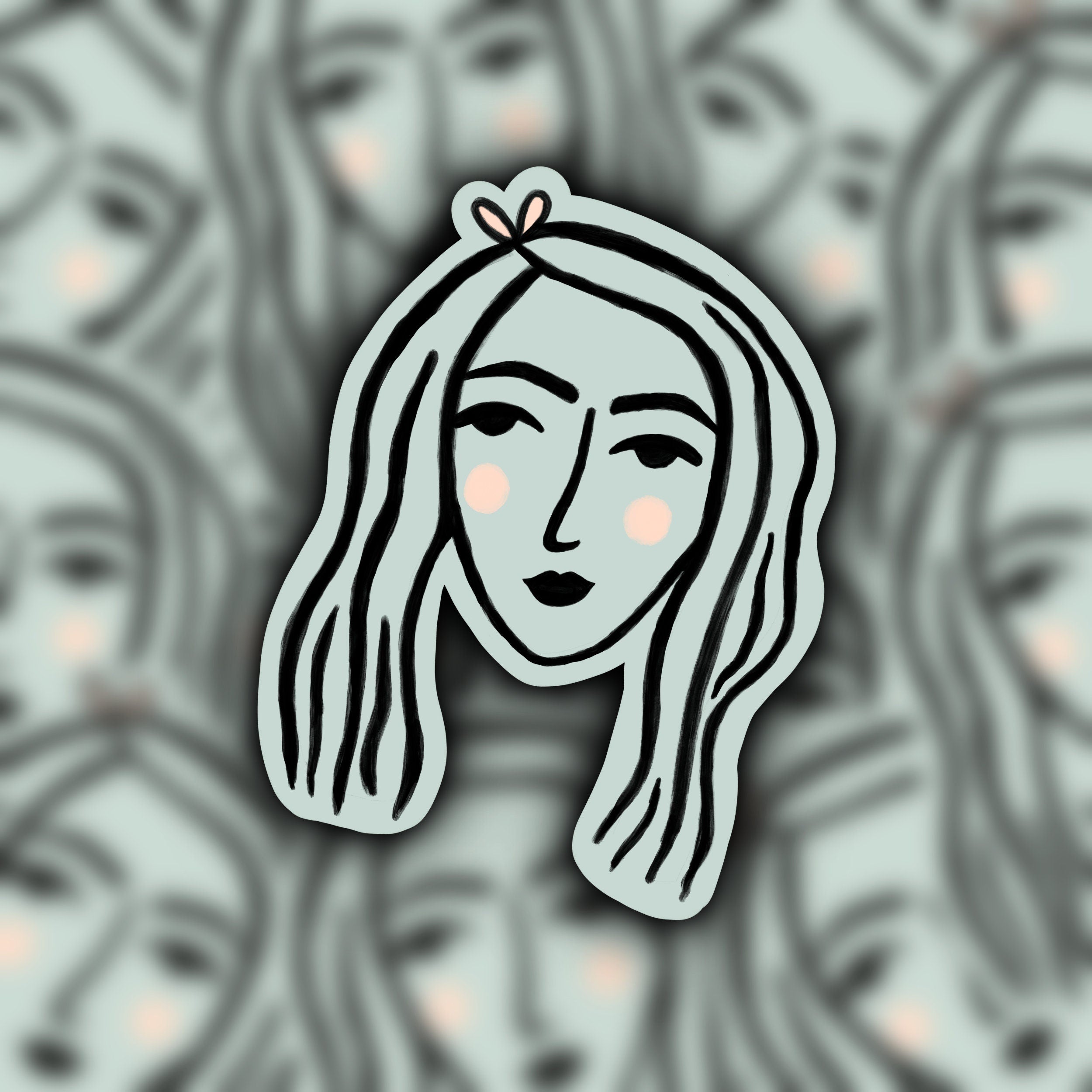 Lady Sticker in Blue