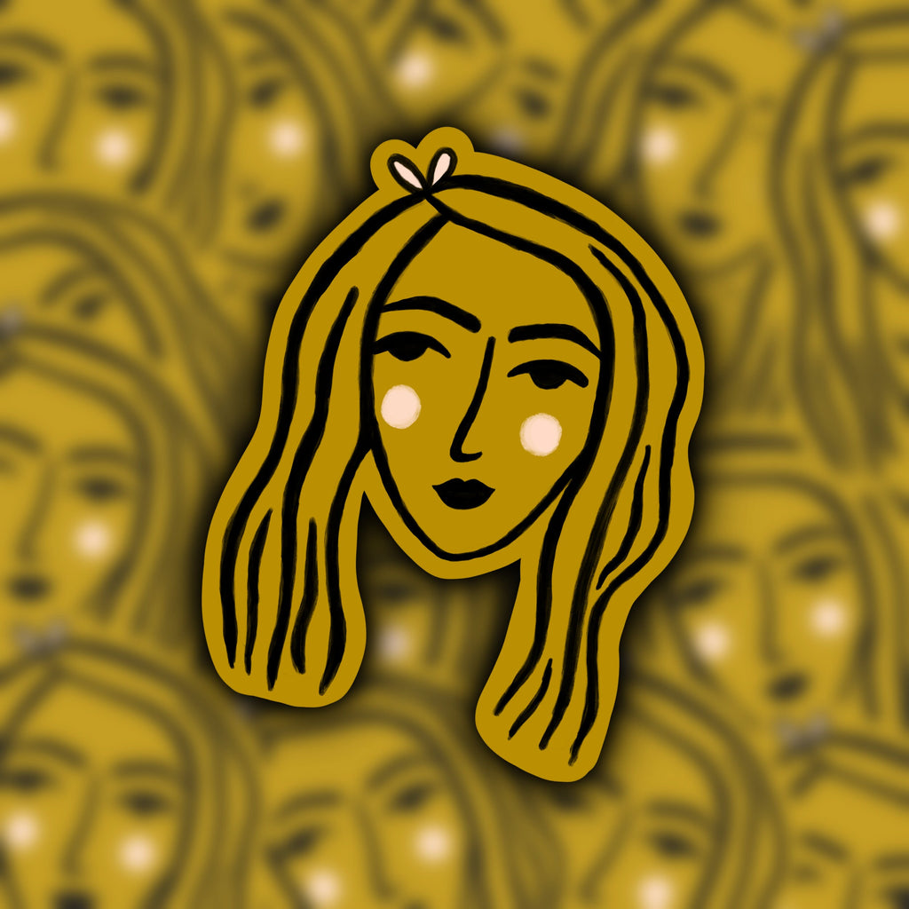 Lady Sticker in Yellow