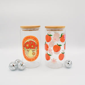 Peaches Glass Cup