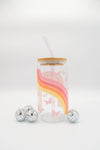 Butterfly Rainbow Glass Cup